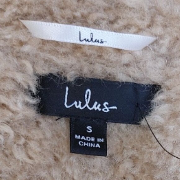 💋STUNNING!💋CHIC ATTITUDE Shearling Suede Cropped Double-Breasted Coat in Camel - Picture 15 of 16